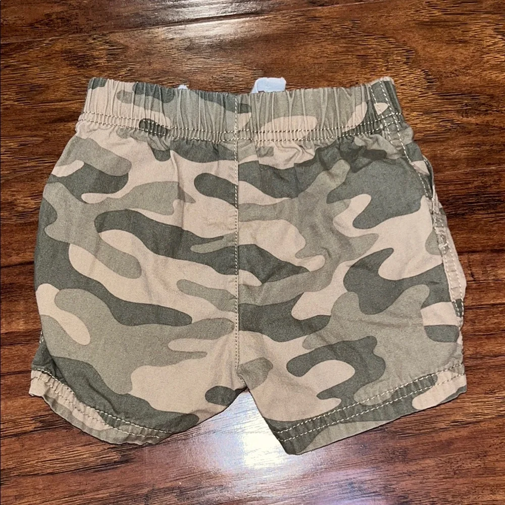Carter's Green and Tan Camouflage Shorts Relaxed Fit 9 Months